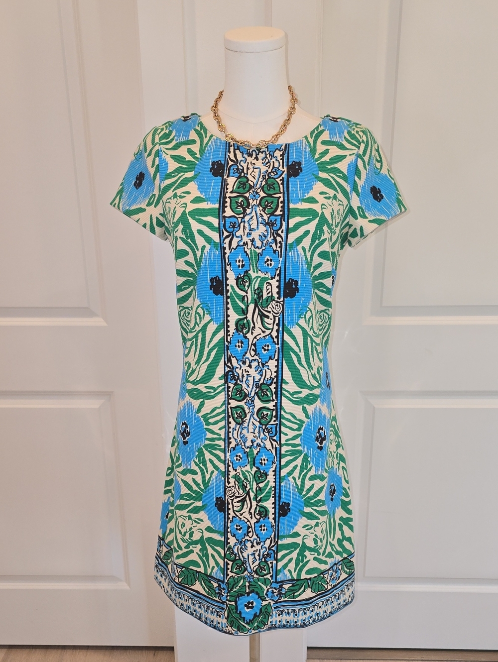 NWT, Lilly Pulitzer Layton Sea Oat Ikatty Engineered Print Shift Dress -